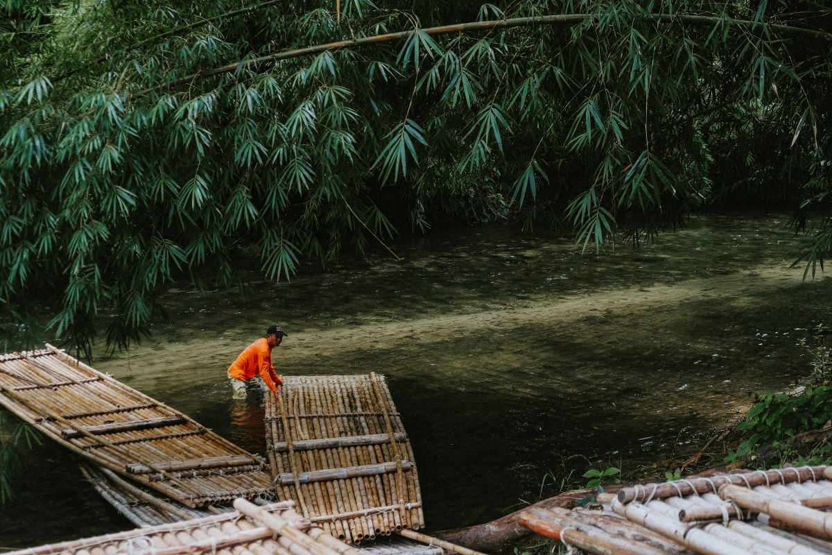 Bamboo river rafting